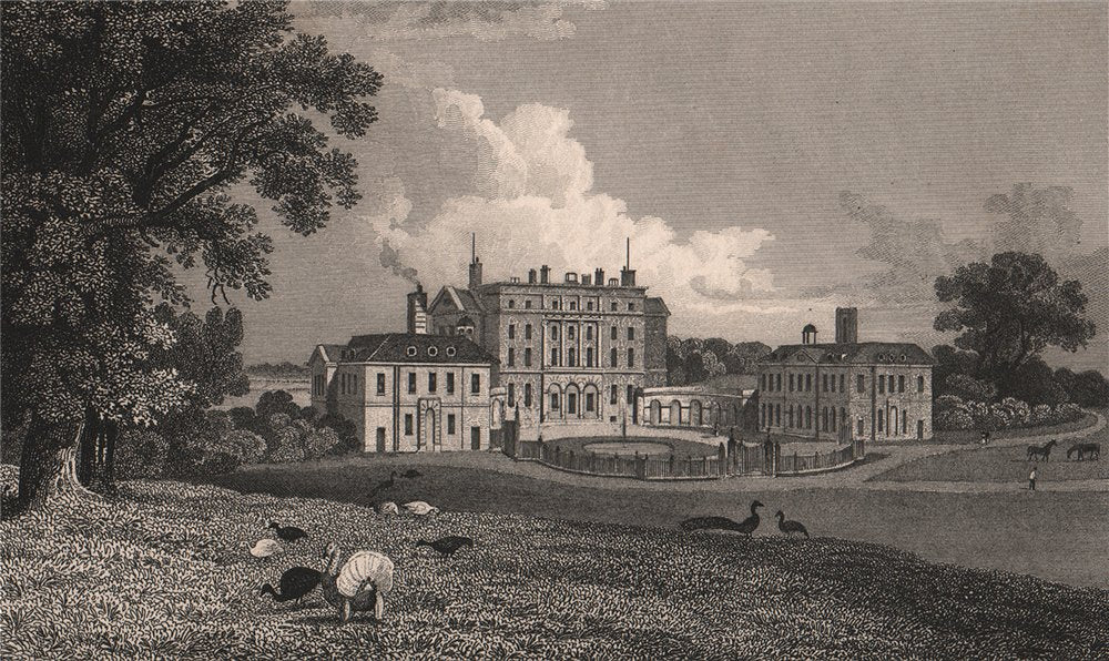 Chevening House. The seat of Earl Stanhope. Kent. BAYNES 1829 old print